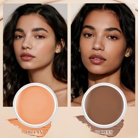 DAGEDA 2 Colors Tattoo Cover up Makeup, Long-Lasting Face Body Concealer, Invisible, Natural, Waterproof Tattoo Cover Makeup with Concealer Brush(06+07)