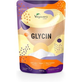 Glycine Powder, 1000 g, German Production by Vegavero®, Laboratory Tested, 100% Pure Amino Acid, L-Glycine Powder in Premium Quality, with Measuring Spoon, No Additives, Vegan