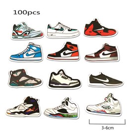PINTOPUNTO 100 pcs Tide Brand Sneaker Graffiti Stickers, ZHULIA-Waterproof Stickers Cartoon Stickers Suitable Children & Teenagers Laptop Stickers Luggage Skateboard Stickers Graffiti Stickers.
