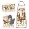 DONMYER Cowboy Oven Mitts and Pot Holders with Apron Set