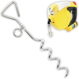 ToolUSA Retractable Dog Leash with Flashlight | Medium-Sized Dogs up to 27 kg | 40.6 cm Chrome Steel Pet Anchor Stake | Pet Lover's Set