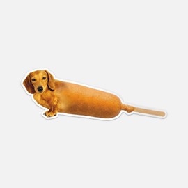 Corn Dog Bumper Sticker | Car Decor, Laptop Computer, Water Bottle, Wall, Window Waterproof Vinyl Decal | Size - 5'' Longer Side |
