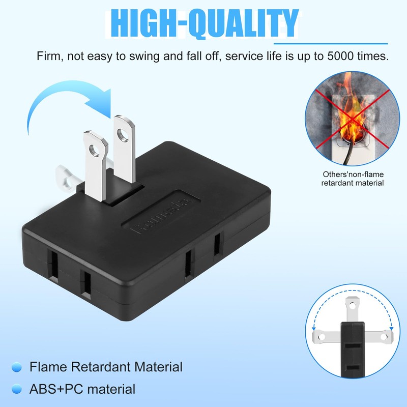 Romeda 3 Pack AC Flat Wall Outlet Extender Flat Plug