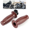 2pcs 7/8in Retro Rubber Throttle Handlebar Non-Slip Handle Grip Universal