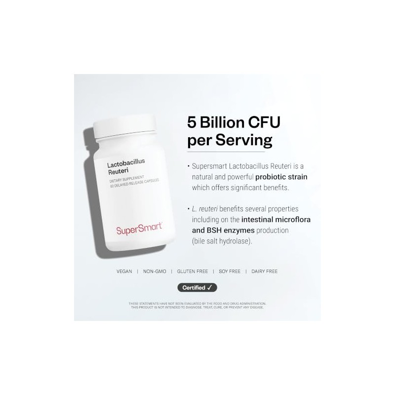 Lactobacillus Reuteri 5 Billion CFU per Day (Probiotic Supplement) -