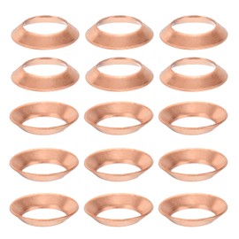 PATIKIL Flare Gasket, 15 Pcs Fit for 3/8" Tube Size 45 Degree Copper Flared Pipe Fittings for Air Conditioner Refrigeration Accessories