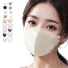 [jphanamori] マスク 不織布 立体 55枚 53枚 丸顔小 ライトラテ