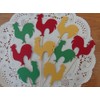 Rooster Cupcake Toppers - Red Green and Yellow Farmhouse Rooster