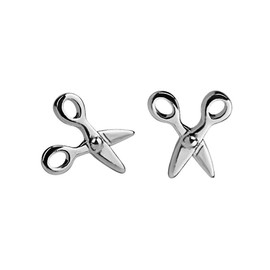 925 Sterling Silver Earrings Cute Scissors Safety Pin Earrings Hypoallergenic Plain Jewelry Gift for Best Friend Women Sterling Silver, Sterling Silver