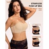 Vertvie Strapless Bras for Women Wireless Push Up Non-Slip Bandeau