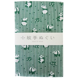 宮本 小紋手ぬぐい 笹ぱんだ 33×90cm 33356 グリーン