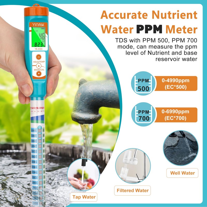 Truncheon EC PPM Nutrient Meter for Hydroponic, Conductivity Tester Stick