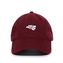 Mexican Eagle Baseball Cap Embroidered Cotton Adjustable Dad Hat Burgundy