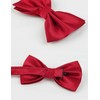 Alizeal Mens Solid Mini Squares Formal Banded Bow Ties (Wine