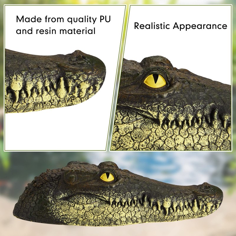 Yulejo Pond Floating Alligator Head Decoy Pool Accessories 12.6 Inches