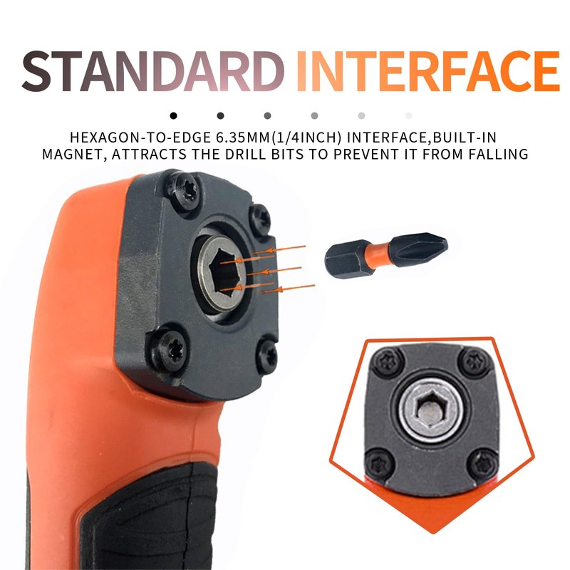 90 Degree Drill Adapter, Right Angle Drill Attachment, ABS Handle