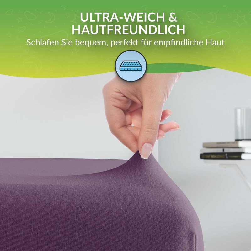 etérea Comfort Jersey Fitted Sheet in Various Sizes and Colours,