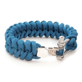 'Braided Bracelet) Compact Universal Survival Rope Made of tear-resistant Parachute Cord/Paracord 550 Cord (Xmas Core Rope Nylon) and Cast Adjustable Metal Screw Clasp, Length 23 cm, Colour:: Blue Note: This Paracord Rope is not suitable for Climbing – G