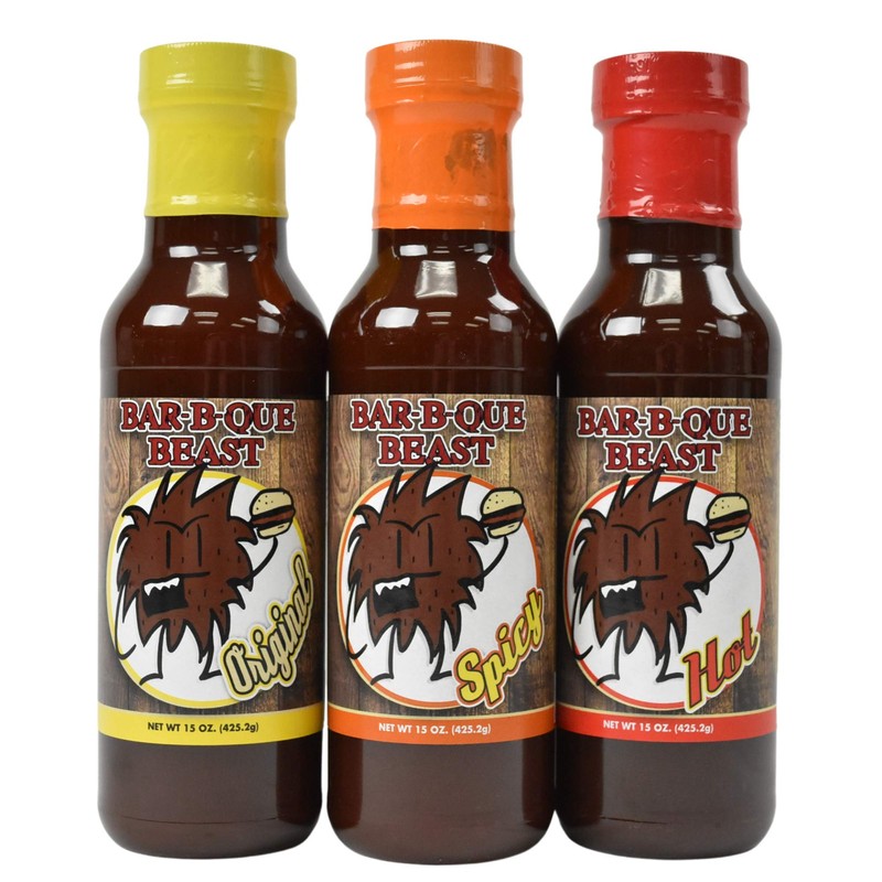 Bar-B-Que Beast BBQ Sauce, 3 Variety Pack, Flavors - Original,