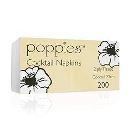 Poppies 24cm 2ply White Cocktail Napkins (200)