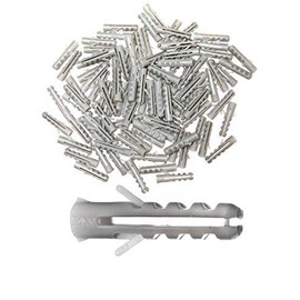 100-pack of Masonry Rawl Plugs 5x25mm (3/16”x1”) – Heavy Duty Plastic Wall Plug Fixings for Brick Concrete Stone - Building Hardware