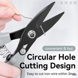 HERCHR Tin Snips,Heavy Duty Sheet Metal Cutting Shear,Professional Carbon Steel Scissors Sheet Metal Shear Blade Scissors Iron Plates Iron Wires Cutter for Cutting Metal Sheets