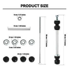 K8772 Sway Bar Link Front Stabilizer Bar End Links for Ford F150 1997-2003 F250 97-99 F-150, for Lincoln Navigator 98-02, for Blackwood 02-03, for Expedition 97-02 Replace F65Z5495AC 6L3Z5495A, 2 Pcs