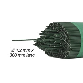 IFLO Plug-In Wire Green & Blue Annealed 300 mm - Craft Wire, Floral Wire, Binding Wire, Floristic Wire for Dried Flowers, Flower Wreath, DIY Projects, Garden & Decoration (1.2 mm x 300 mm, Green, Pack