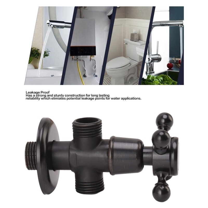 Angle Stop Valve Retro Copper Cross Handle Water Stop Valve