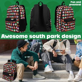 South Park Backpack Men Teens Work Gym Bag Stan Kenny Eric Rucksack Bookbag (AOP