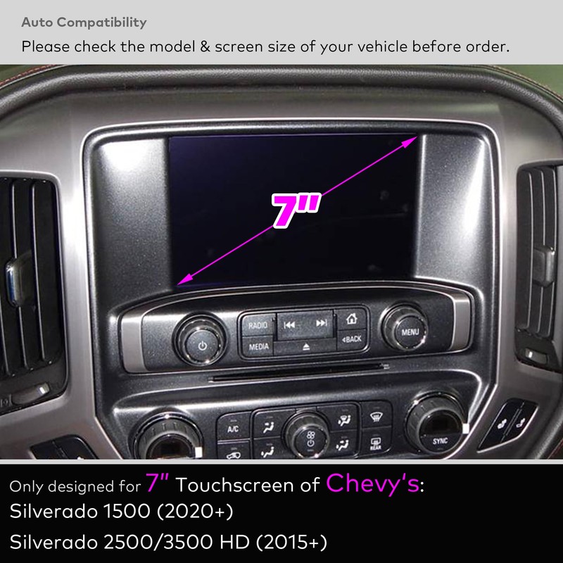INNOSURE Tempered Glass Screen Protector for Chevy Silverado 1500(2021-2026), Silverado