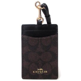 Coach Card Case, Outlet, Signature, Canvas, Lanyard, ID Case, Card Case, CZ285, IMXAQ