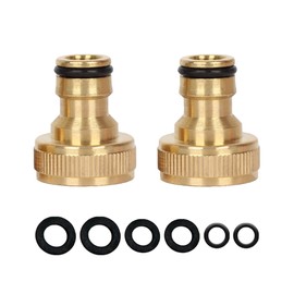 2 Pack Brass Garden Hose Tap Connector,3/4 inch Brass Female Threaded Tap Connector for Hose Pipe,Copper 3/4" BSP Hose Connector Male Watering Fittings for Threaded Faucet Adapter Quick Connector