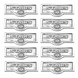 Switch Plate Tags "STAIRS" Name Sign Label Chrome Pack Of 10 Renovators Supply