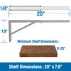 LEOPO 20 inch Folding Shelf Brackets, Stainless Steel Heavy Duty