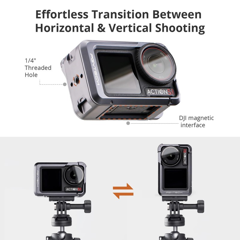PGYTECH Camera Cage for DJI OSMO Action 5 Pro Aluminium