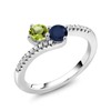 Gem Stone King 925 Sterling Silver Green Peridot and Blue