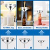 Metal Stainless Steel Funnels, Large Small Funnel Set of 3