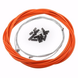 Durable Mountain Bike Brake Cable Bicycle Replaceable Wire For Both Front Brake & Rear Brake With Housing Set, Ferrules ( Color : Orange )