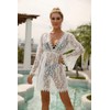 Genérico Pareo Blanco Salida De Playa Cover Up Vestido Encaje