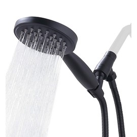 100% Metal Hand Held Shower Head with 70'' Hose and Holder | Made with Stainless Steel and Brass | High Pressure Handheld Showerhead, Adjustable Bracket，Extra Long Flexible Hose (Matte Black)