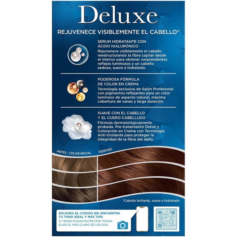 Wella Deluxe, Tinte Permanente 4.45 Castaño Cobrizo Caoba, 207 G