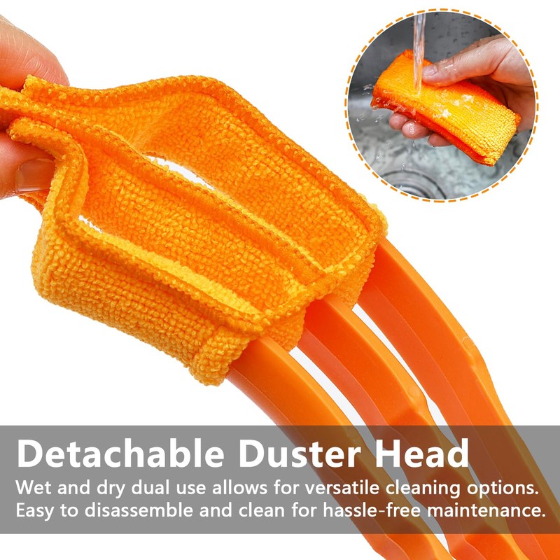 3 Pack Microfiber Feather Duster with 6 Microfiber Sleeves, Window