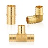 90-Pack HeSun 1/2-Inch PEX Fitting Combo, Brass Crimp Fitting with