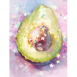 IPISSOI Avocado Diamond Painting Kits for Adults Fruits Diamond Painting Art Kit for Adult DIY Full Drill Gem Art with Diamonds for Relatives and Friends Home Wall Decor Gifts 12x16inch/30x40cm