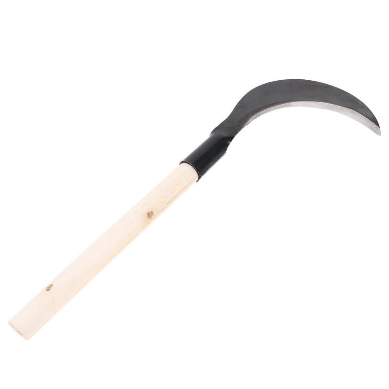 Yardwe Long-Handled Grass Sickle Hand Tool with Comfortable Grip for