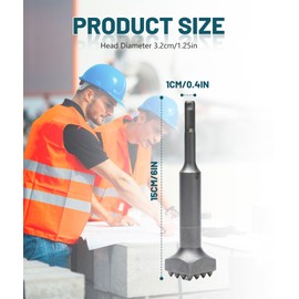 SDS Plus Electric Hammer Chisel SDS Plus Chisel SDS Drill Demolition Bushing Tool Bit, Round Shank 16 Teeth Electric Flower Hammer Drill Bit for Wall/Stone Slabs/Bridges (A)