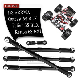 Rcarmumb RC Aluminum Turnbuckles Upgrades Part for ARRMA 1/8 Kraton 6S BLX Outcast 6S BLX Talion 6S BLX,5PCS Alloy Aluminum Turnbuckles Set Upgrades Part,Black