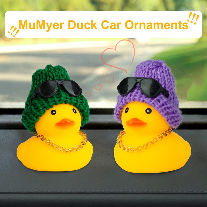 MuMyer Car Rubber Duck,Yellow Duck Car Dashboard Decorations Accessories with