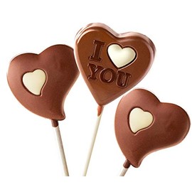 No Whey Foods - Valentine's Day Lollipop Collection (3 Lollipops) - Allergy Friendly and Vegan Chocolate Candy - Dairy Free, Nut Free, Peanut Free, Soy Free, Gluten Free